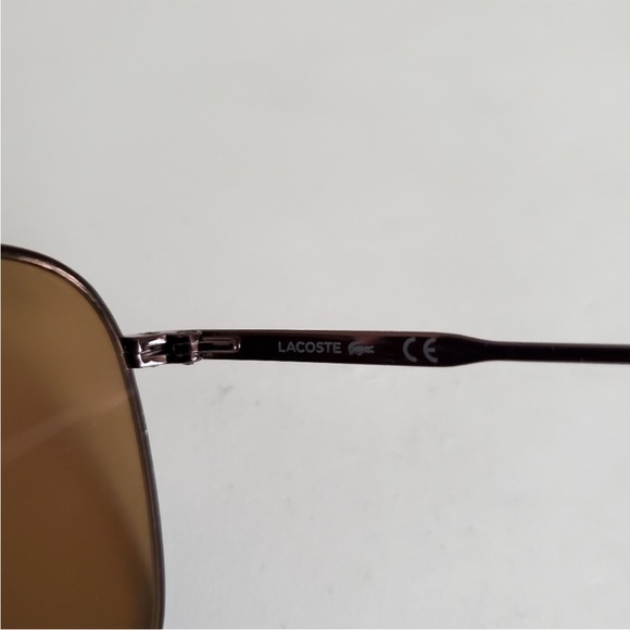 Authentic Lacoste L201SPC 033 54 Brown Metal Sunglasses - Picture 7 of 9
